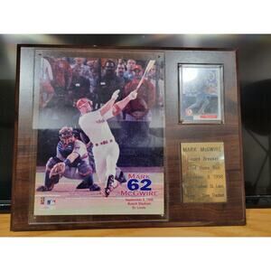 Mark Mcgwire 62nd Home Run Plaque And Card 15X12